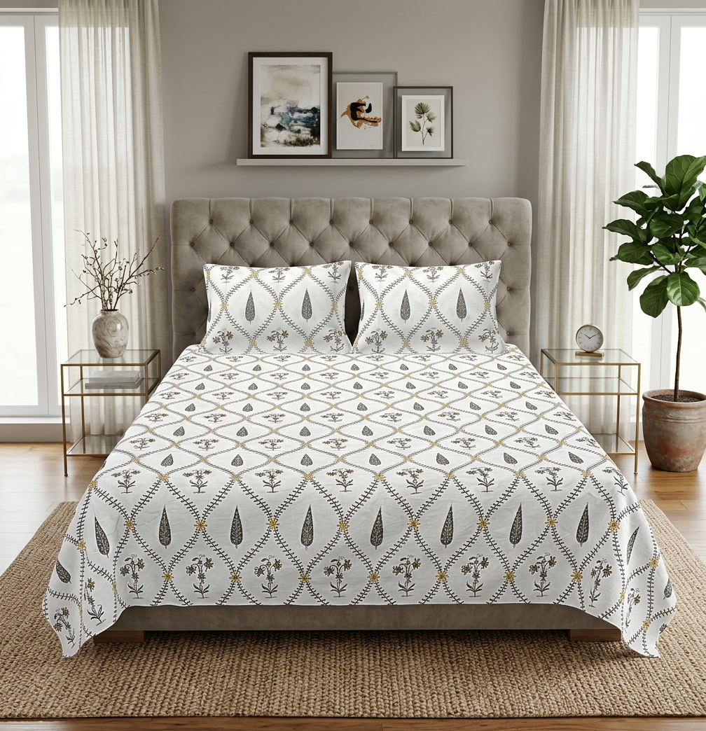 Lite Star Collection: Heritage Lattice Artisan Cotton Bedsheet Set - hero
